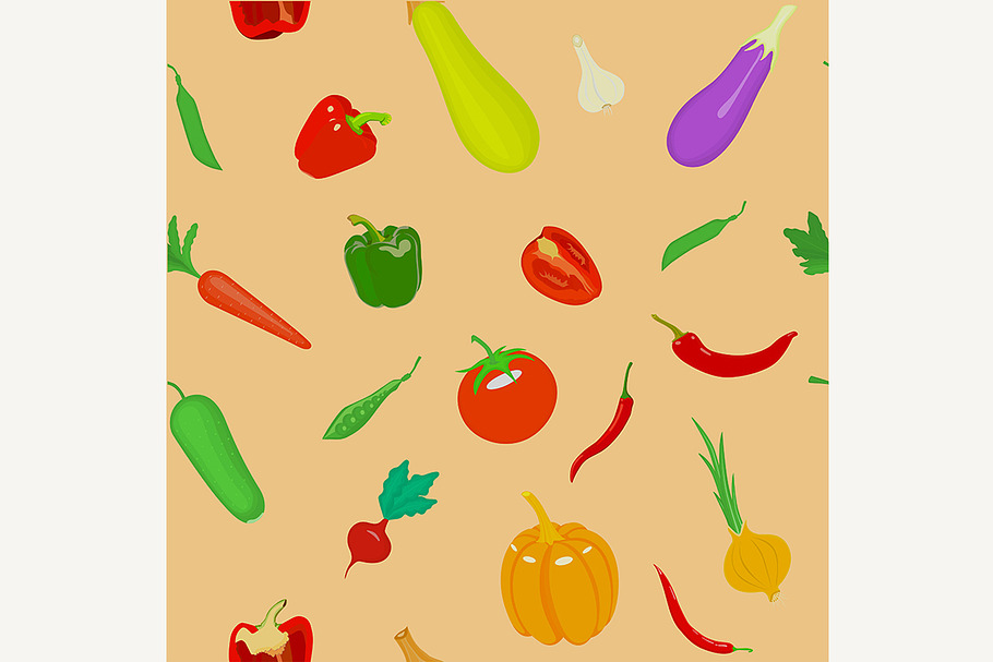 Seamless pattern with vegetables. in Illustrations - product preview 8