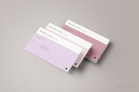3 Pastel Business Cards • Mathilde in Business Card Templates - product preview 1