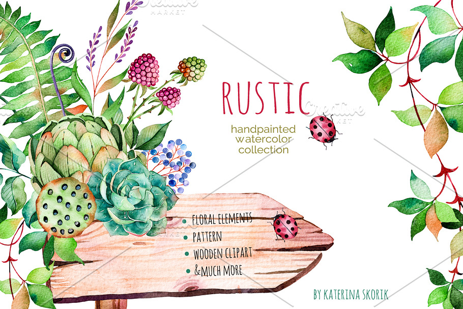 Rustic watercolor collection
