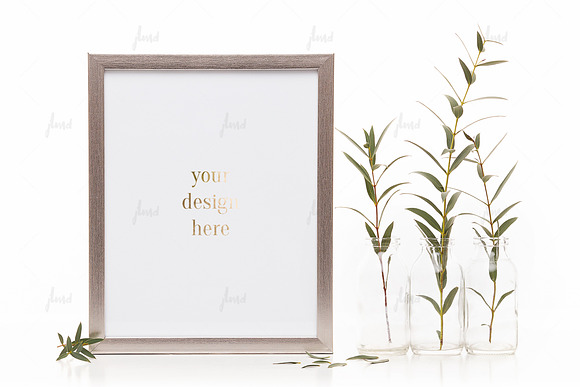 Silver styled frame isolated mockup in Print Mockups - product preview 1