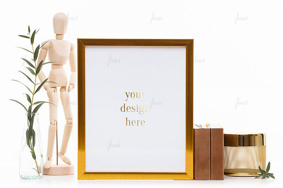 Gold styled frame isolated mockup in Print Mockups - product preview 1