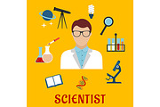 Scientist profession icons