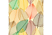 Outline autumn seamless pattern