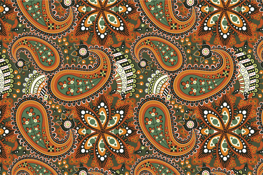 Seamless pattern "Orange flowers" in Patterns - product preview 8