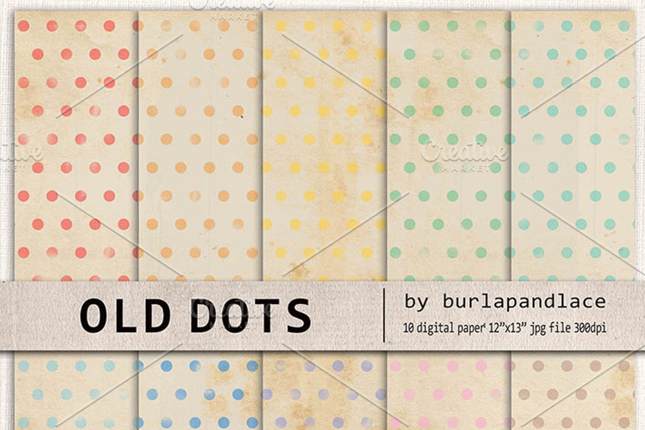 Old paper dots digital paper in Patterns - product preview 8