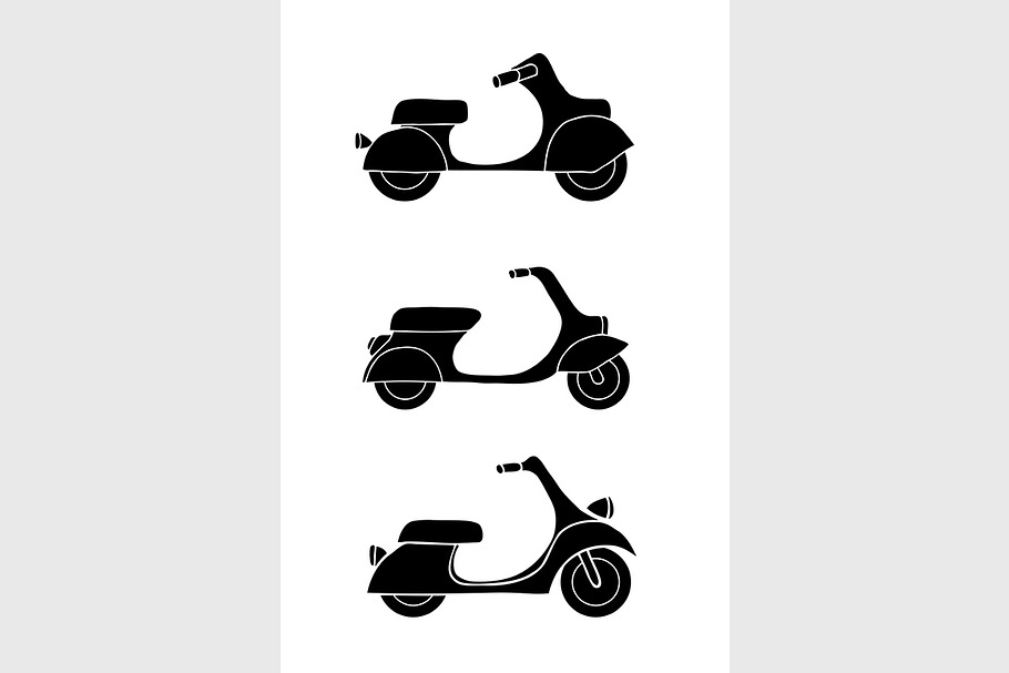 transport icons - scooter and moped