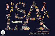 Floral letters, monogram, floral ASL