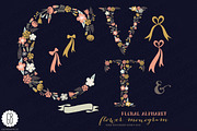 Floral letters, monogram, floral CVT