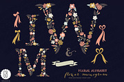 Floral letters, monogram, floral WMI