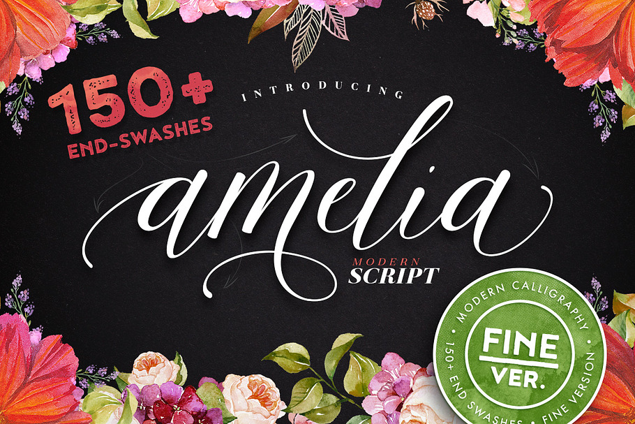 Amelia Script - Fine version in Italic Fonts - product preview 8