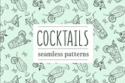 Doodle cocktail patterns and menu