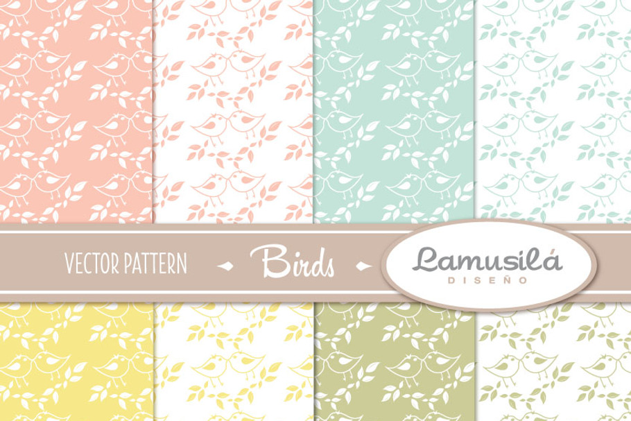 Birds Vector Pattern in Patterns - product preview 8