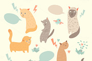 Cute cats vector illustration