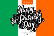 lettering Patricks Day Ireland flag