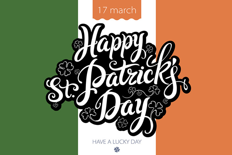 lettering Patricks Day Ireland flag in Graphics - product preview 8