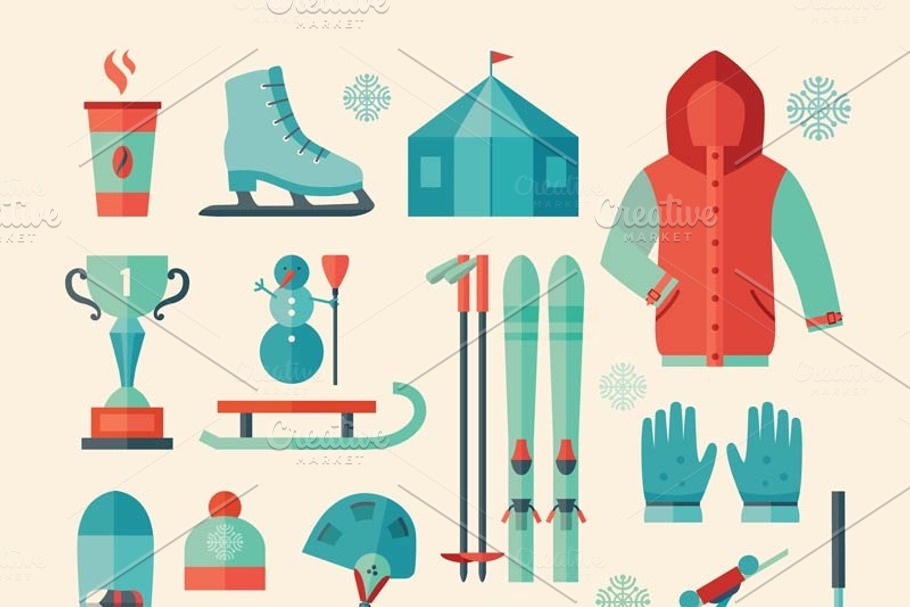Set of winter sports icon in Illustrations - product preview 8