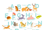 Zoo alphabet cute animal