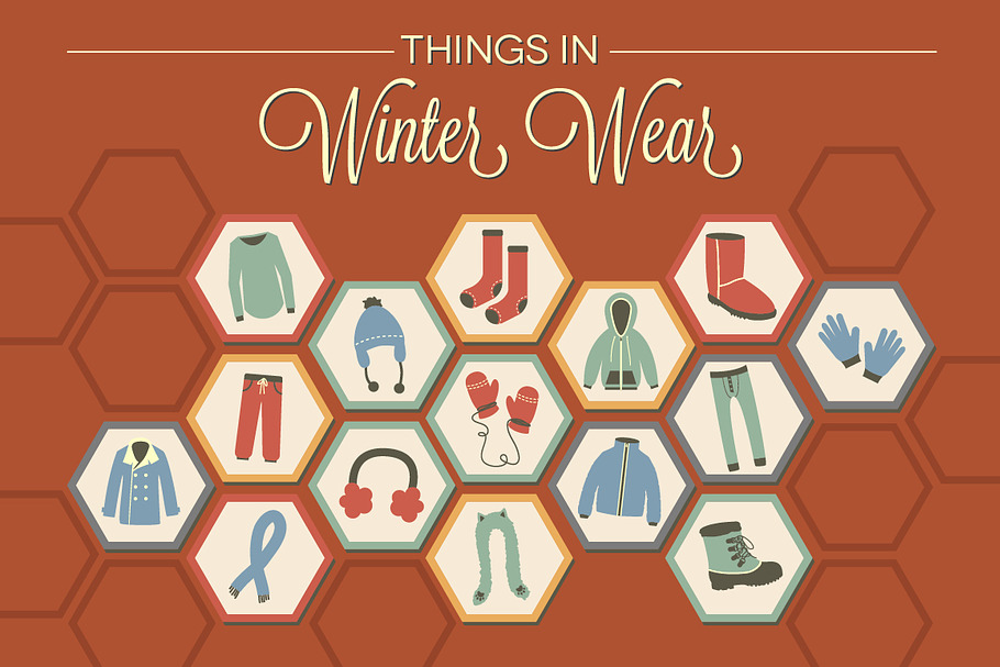 Things in Winter Wear - 15 Vectors