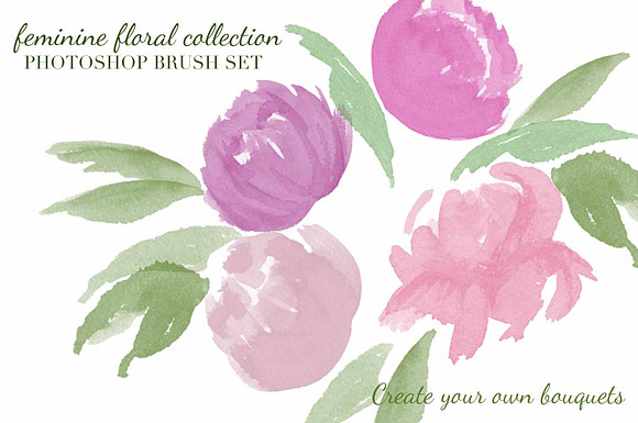 Feminine Floral Brush Collection in Photoshop Brushes - product preview 3