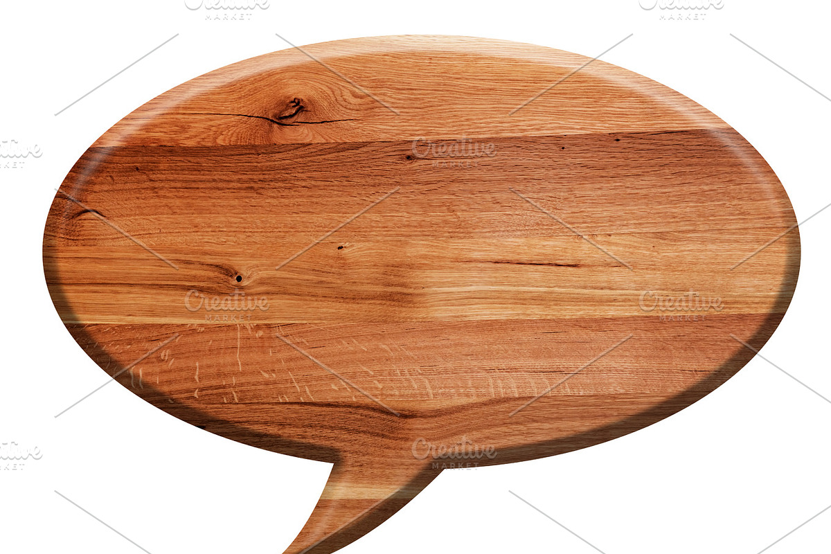 Wooden speech balloon. in Patterns - product preview 8