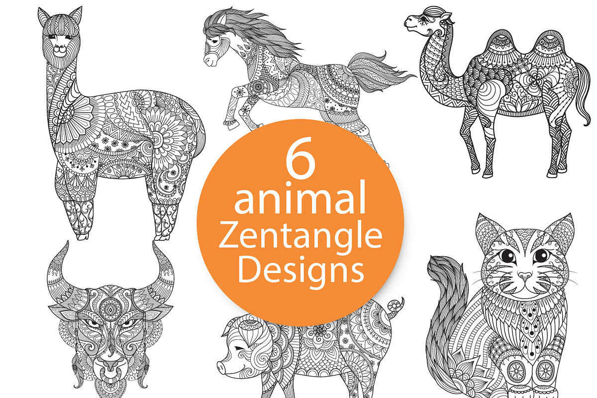 6 unique animal doodles in Illustrations - product preview 8