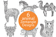 6 unique animal doodles