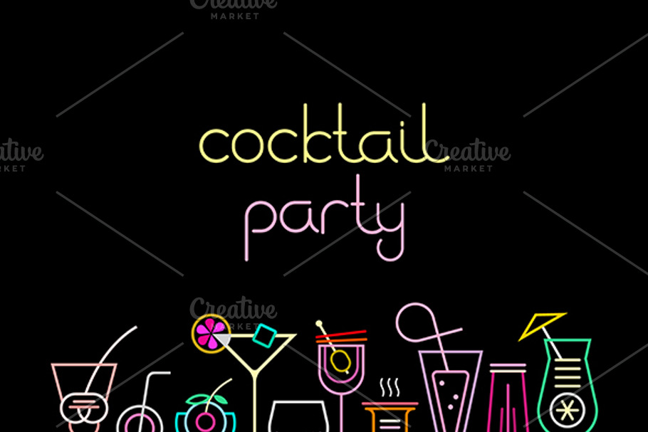 Collection of Cocktail Party Neon in Illustrations - product preview 8
