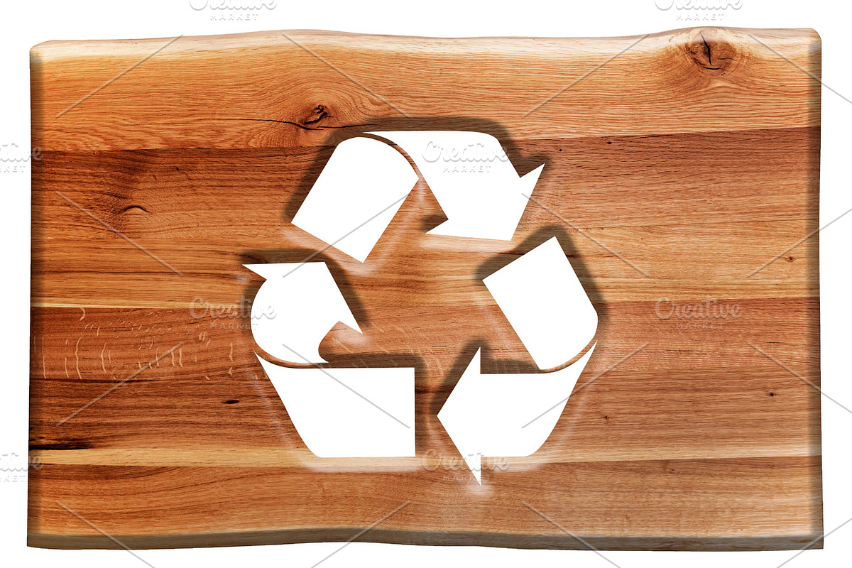 Recycling sign in wooden board. in Patterns - product preview 8