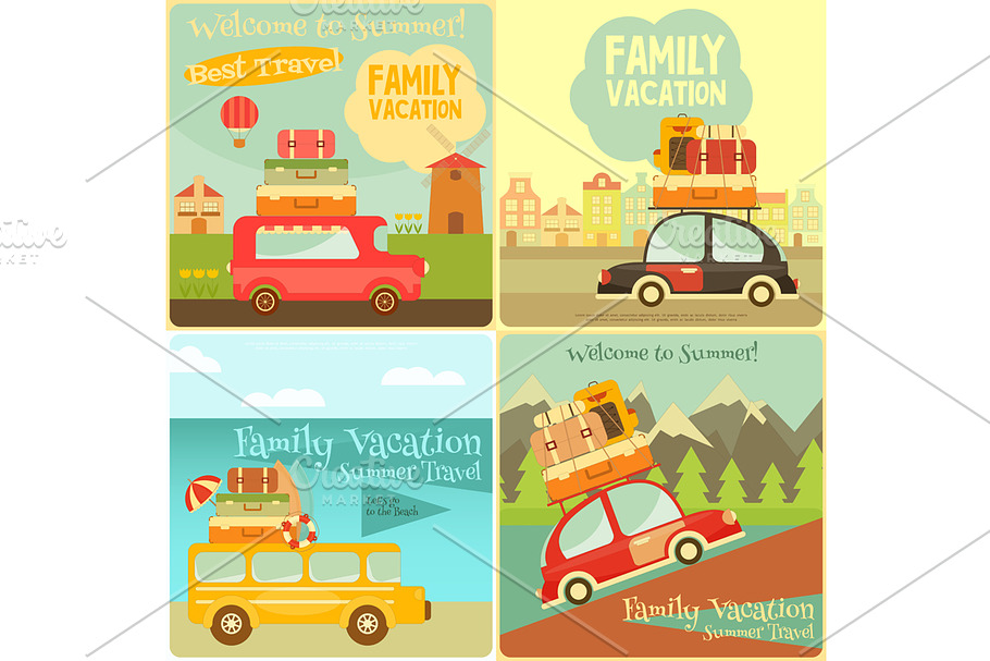 Travel Cards Set in Illustrations - product preview 8