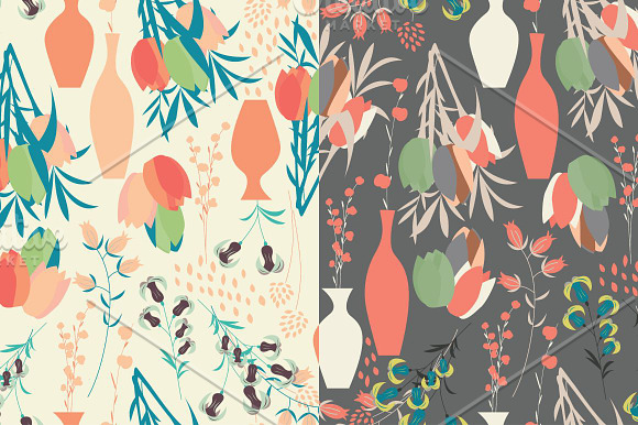 7 Spring Patterns - Tulips & Lilies in Patterns - product preview 3