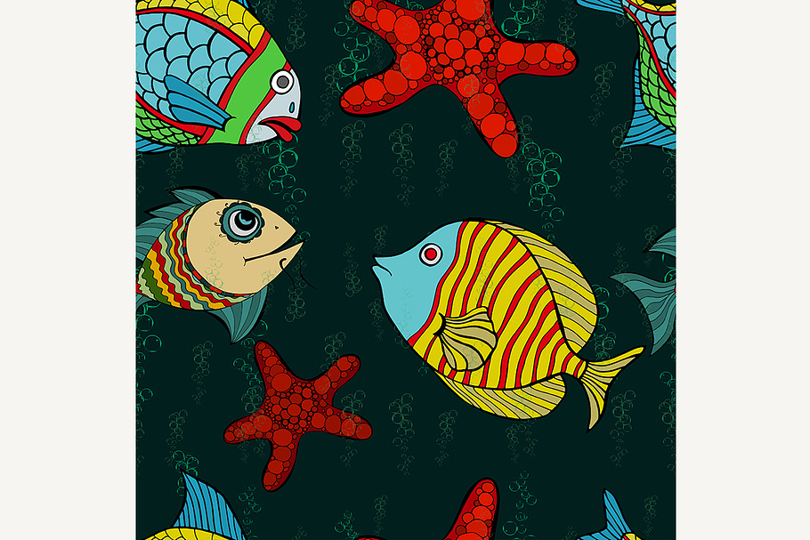 seamless fish in Illustrations - product preview 8