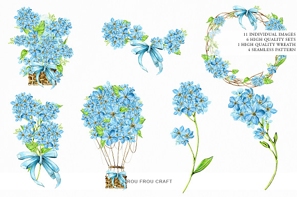 Forget Me Not Clip Art in Illustrations - product preview 1