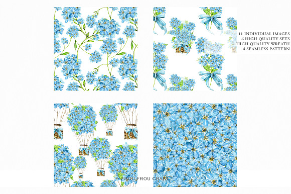 Forget Me Not Clip Art in Illustrations - product preview 2