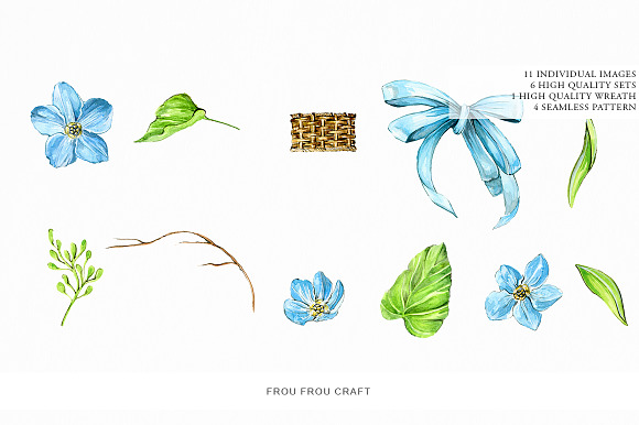 Forget Me Not Clip Art in Illustrations - product preview 3