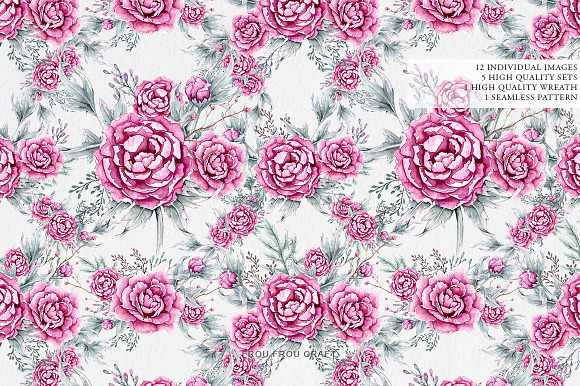 Sweet Peonies Clip Art in Illustrations - product preview 2