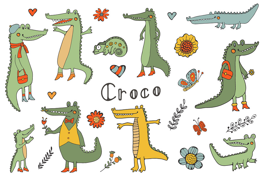 Crocodiles in Illustrations - product preview 8
