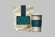 Vector coffee packaging. Mock up