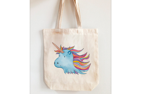 Unicorns Watercolor Set in Illustrations - product preview 2