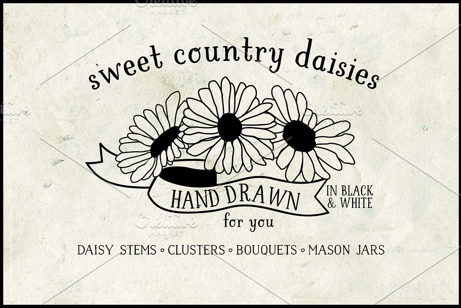 Daisy Bouquets, Mason Jars & Wreaths in Illustrations - product preview 8