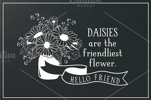 Daisy Bouquets, Mason Jars & Wreaths in Illustrations - product preview 1