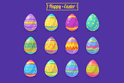 Happy Easter. Eggs collection
