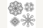 Geometric circular ornament set
