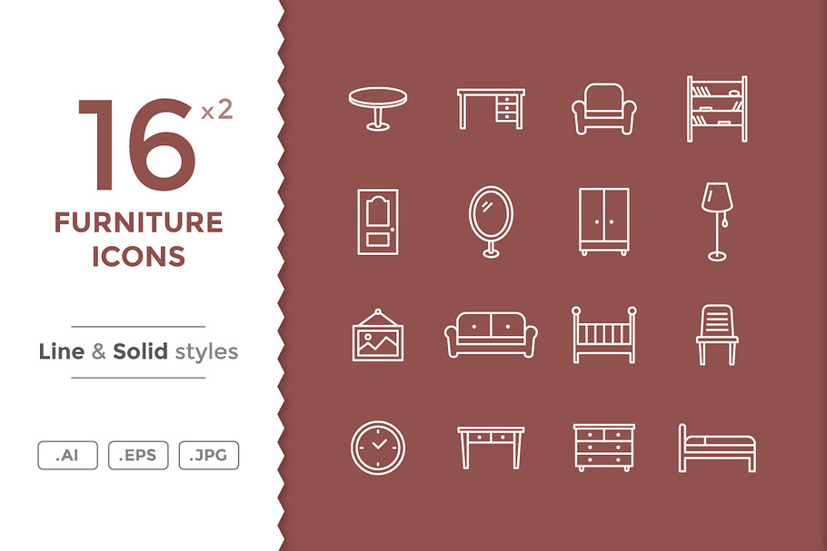 Furniture Icons in Graphics - product preview 8