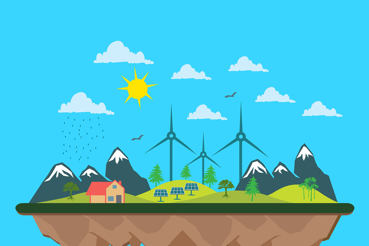 ecology, renewable energy in Illustrations - product preview 8