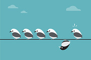 Vector image of birds group