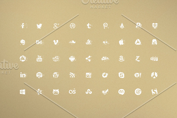 Grunge Dust 45 Social Media Icons in Cool Icons - product preview 3