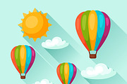 Backgrounds with hot air balloons.