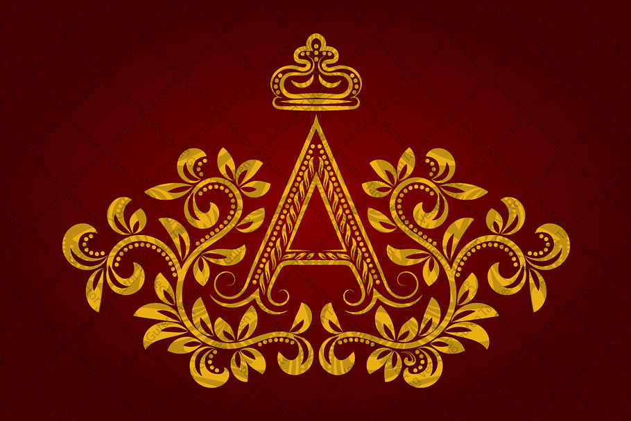 Patterned golden letter A monogram in Logo Templates - product preview 8