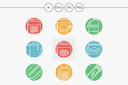 Sport supplement abstract line icons