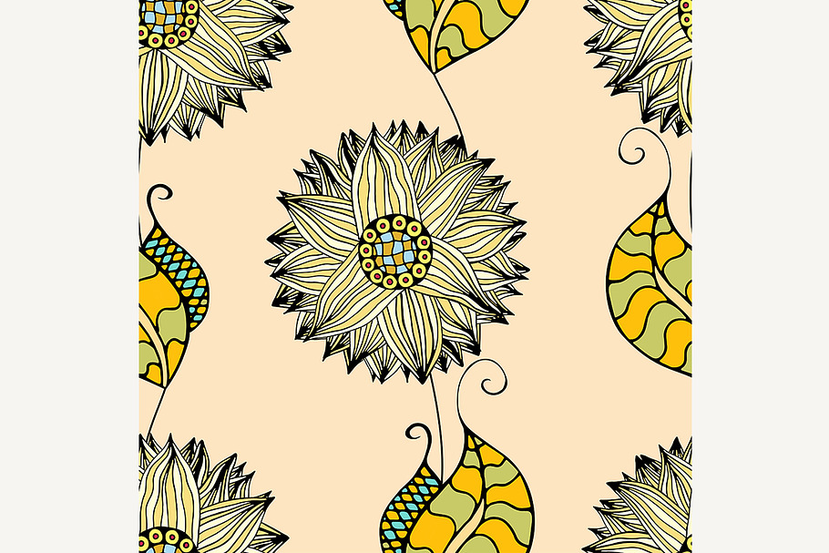 Vector Seamless Floral Pattern in Graphics - product preview 8